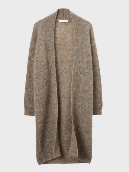 Long mohair cardigan - dove grey