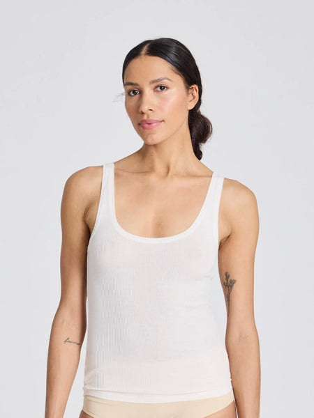 Beate Cotton Top 3x2 Rib Knit GOTS - Off White