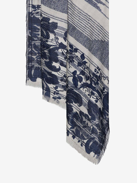 ALOEUW Shawl Scarf Silk - RAMPICANTE BLU