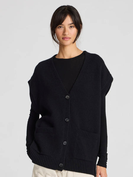 Thea Lambswool Vest - black