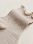 Cotton frill sock - milk
