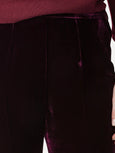 Flared trousers in plain velvet - bordeau