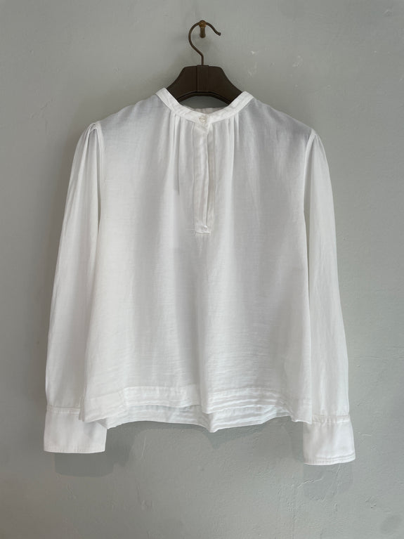 Structured gauze polo shirt - milk