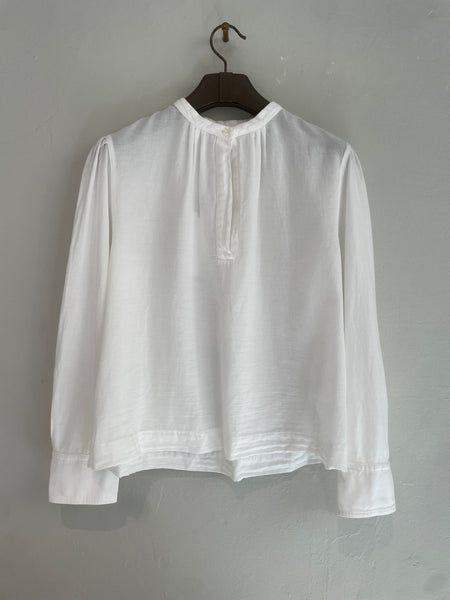Structured gauze polo shirt - milk
