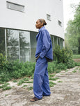 Carlo midwaist wide cotton - french blue