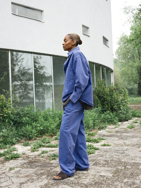 Carlo midwaist wide cotton - french blue