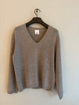 Cashmere v-neck - oat melange