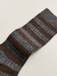 Striped cashmere sock - Mix grey