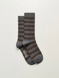 Striped cashmere sock - Mix grey