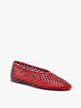 Tee Perforated Ballerina Flats - Red