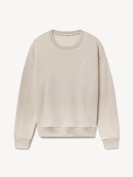 OVERSIZED CREWNECK SWEATSHIRT - HEATHER OATMEAL