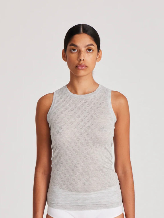 ALBERTE S´less Silk Top - Light grey