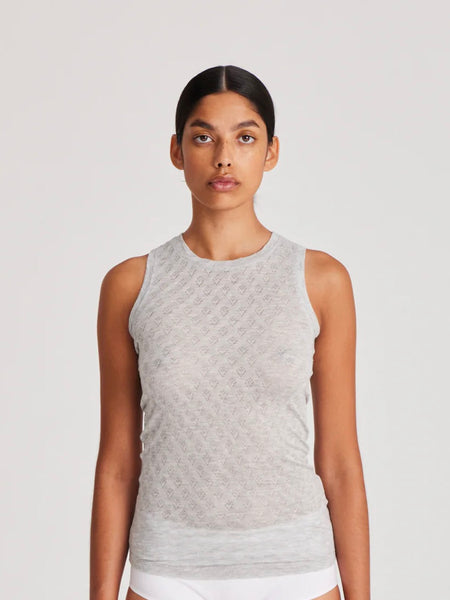 ALBERTE S´less Silk Top - Light grey