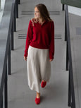 CASHMERE A-LINE SKIRT - paper
