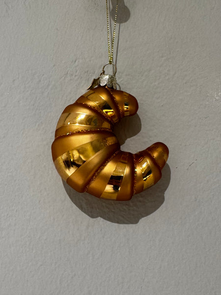 Ornament glass croissant H10cm