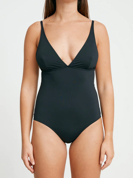 Shoulder strap swimsuit - black