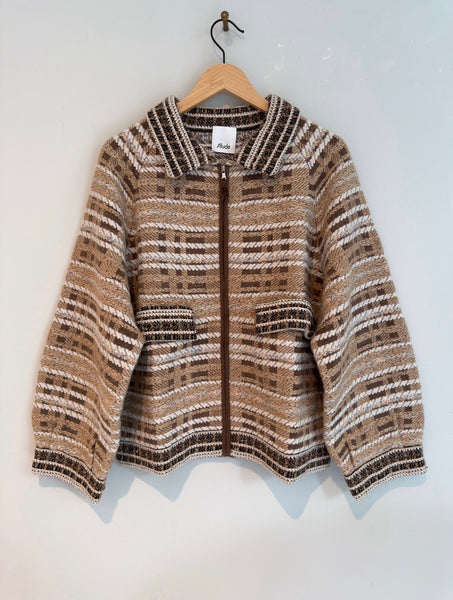 Cashmere bomber jacket - brown