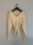 OVERSIZED CASHMERE V-NECK SWEATER - cream