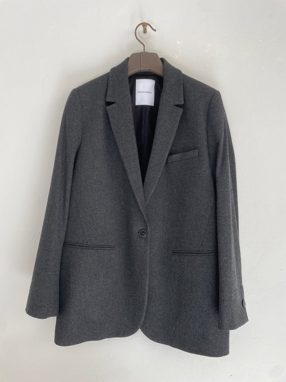Viscose and wool flannel jacket - grey