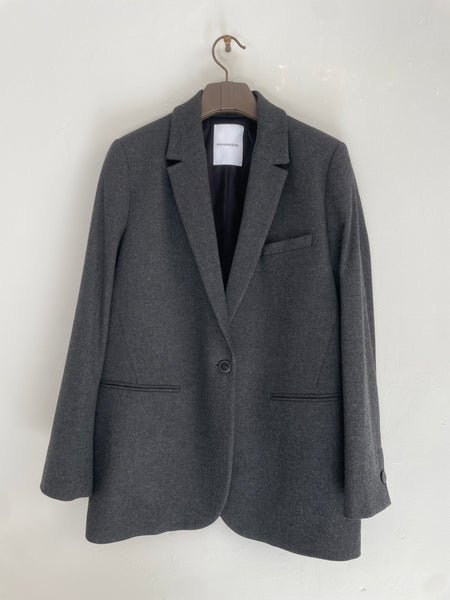 Viscose and wool flannel jacket - grey