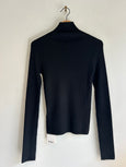 Ribbed turtle neck - black