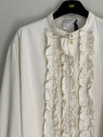 Grandfather shirt with rouches - ecru