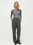 Balder pant fine wool - brownie melange