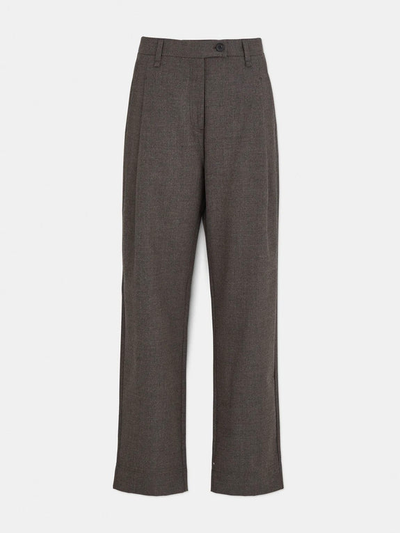 Balder pant fine wool - brownie melange