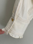 Grandfather shirt with rouches - ecru