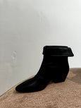 Low leather boots - black