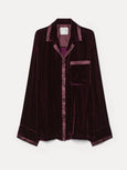 Plain velvet pajama shirt - bordeaux