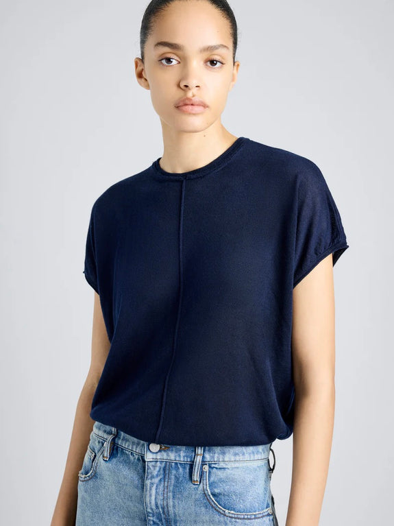 Ares Top in Lightweight Cashmere - navy