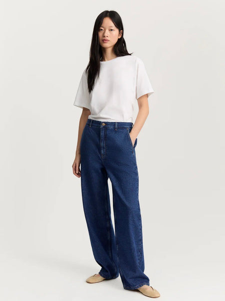 Carlo midwaist wide jeans - mid blue