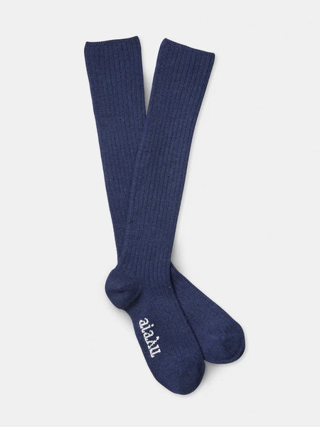 Cashmere knee socks - navy