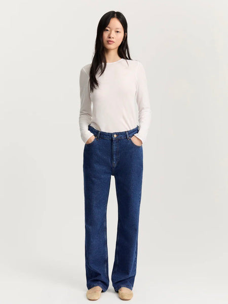 Cooper highwaist straight jeans - Mid Blue