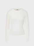 LONG SLEEVE FITTED TOP - CREAM