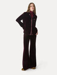 Plain velvet pajama shirt - bordeaux
