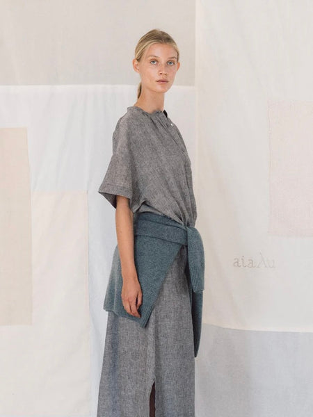 Cille dress linen - brown