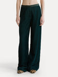 High–waisted corduroy trousers - jade