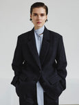 Micro check jacket - navy