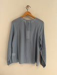 Organic cotton crêpe gauze blouse - iceblue