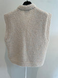 Tweed and Boucle knit vest - malachite