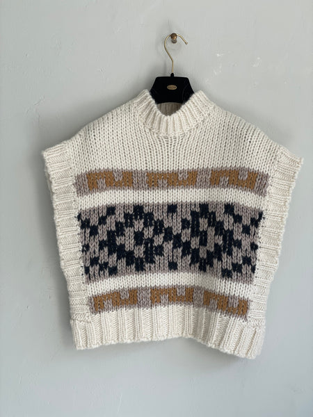 Attica jacquared vest - avorio