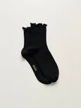 Cotton frill sock - black