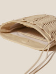 TRENA Flat Square Crossbody Bag - sand