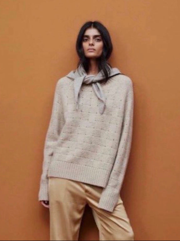Cashmere sweater - natural melange