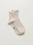 Cotton frill sock - milk
