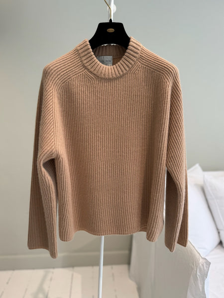 English rib roundneck sweater - noisette