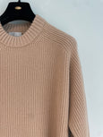 English rib roundneck sweater - noisette