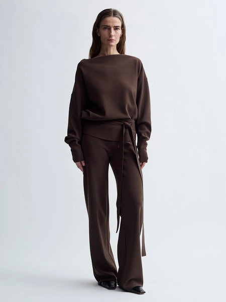 LAY2 STRAIGHT TROUSER - cocoa brown